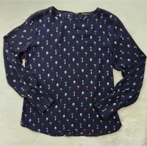 Ann Taylor Whimsical Tree Print Blouse